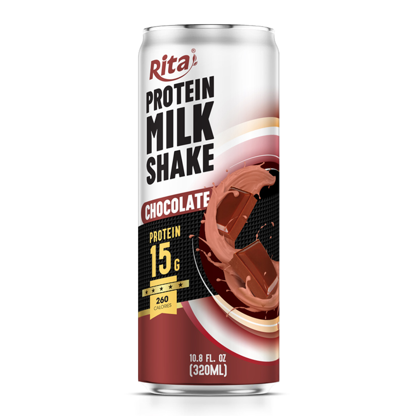 Protein Milkshake Drink Chocolate Flavor 320ml Sleek Can
